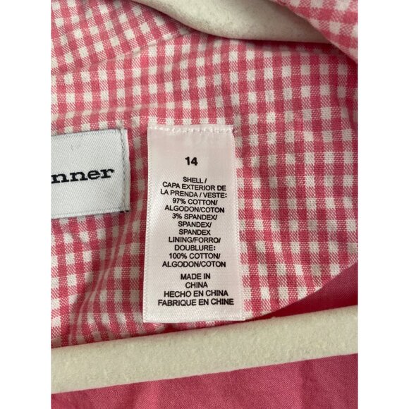 Alfred Dunner Women’s Pink Gingham Button-Up Lightweight Jacket Size 14 - Picture 5 of 7